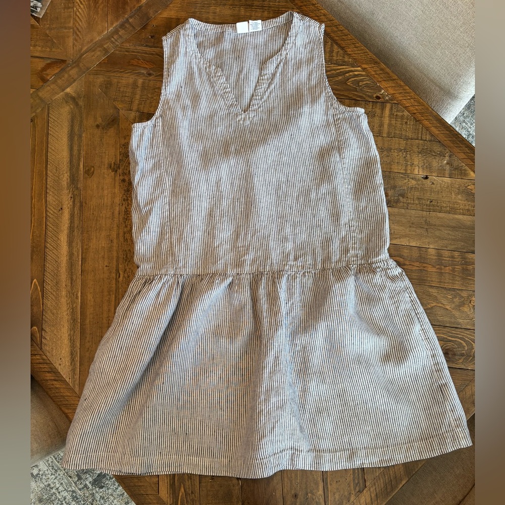 Artisan NY | 100% Linen Stripe Drop Waist Dress